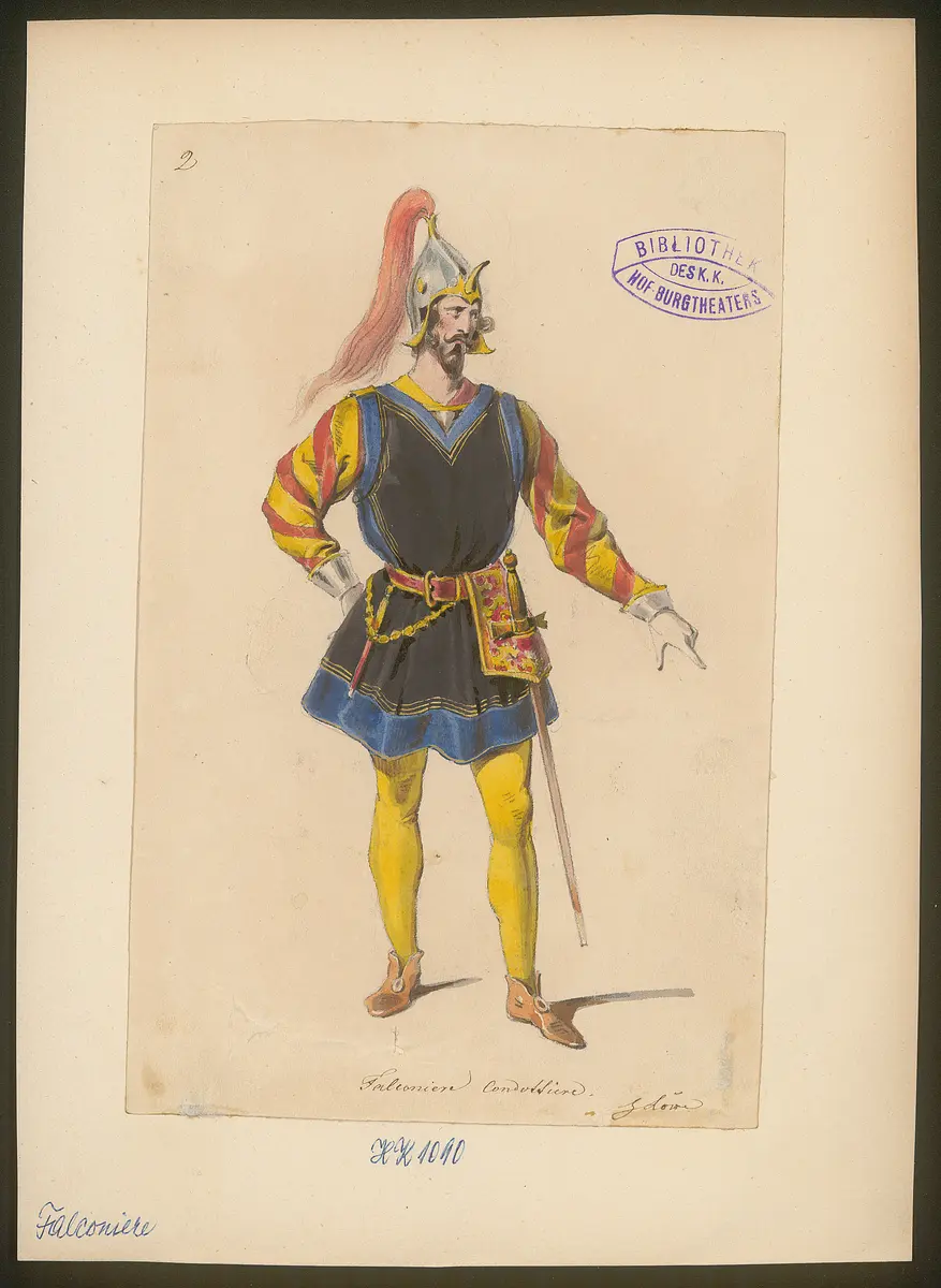 Falconiere, Titel der Serie: Figurinen des k.k. Hof-Burgtheaters