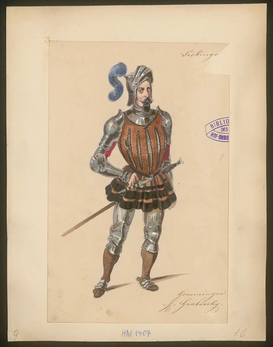 Franz von Sickingen, Titel der Serie: Figurinen des k.k. Hof-Burgtheaters