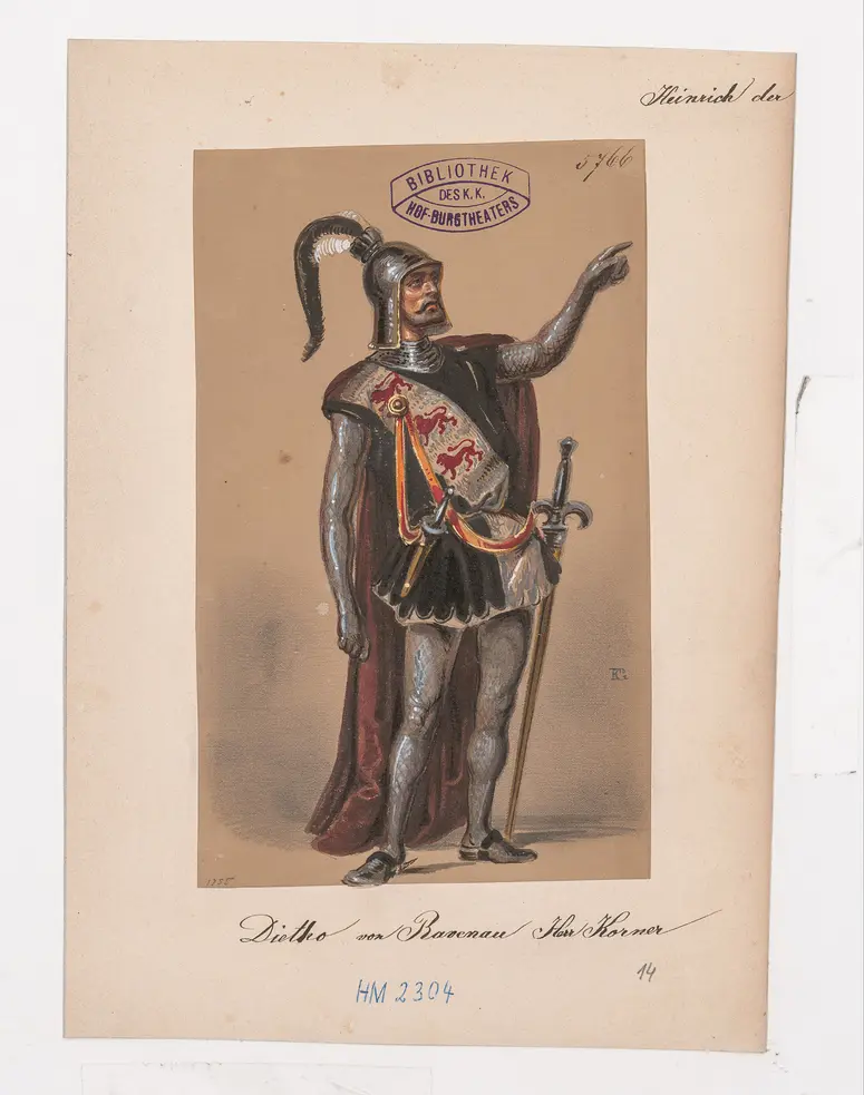 Heinrich der Löwe, Titel der Serie: Figurinen des k.k. Hof-Burgtheaters