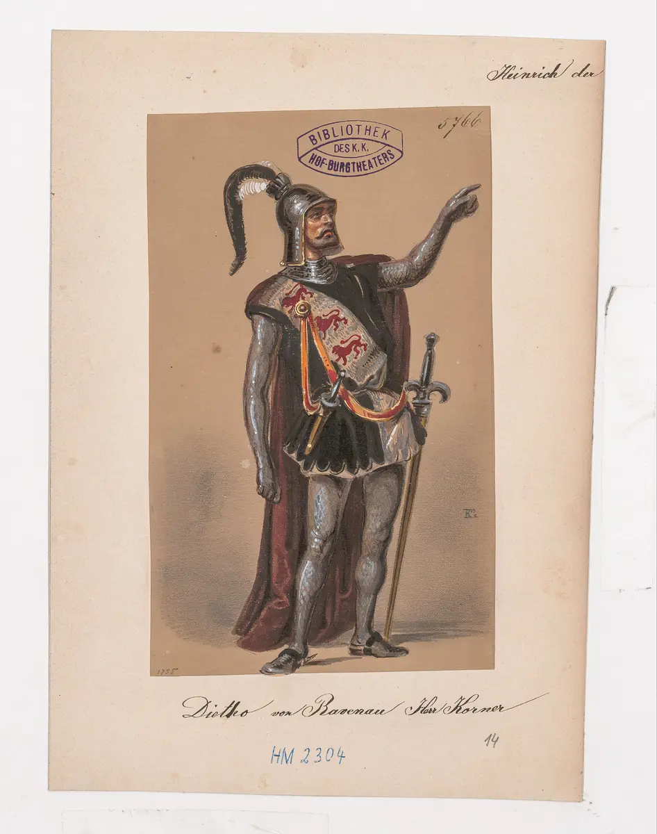Heinrich der Löwe, Titel der Serie: Figurinen des k.k. Hof-Burgtheaters
