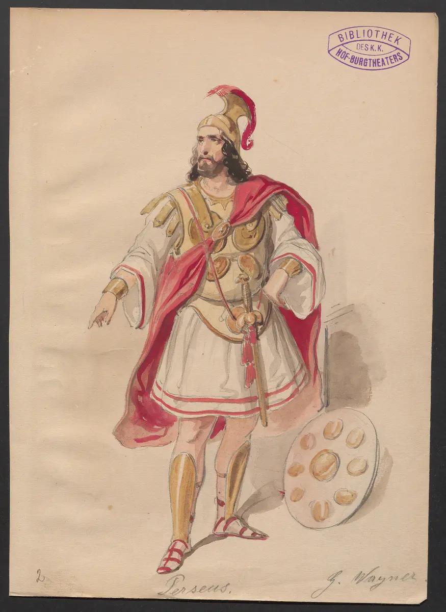 Perseus von Macedonien, Titel der Serie: Figurinen des k.k. Hof-Burgtheaters