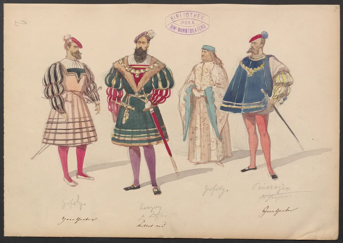 Michel Angelo, Titel der Serie: Figurinen des k.k. Hof-Burgtheaters