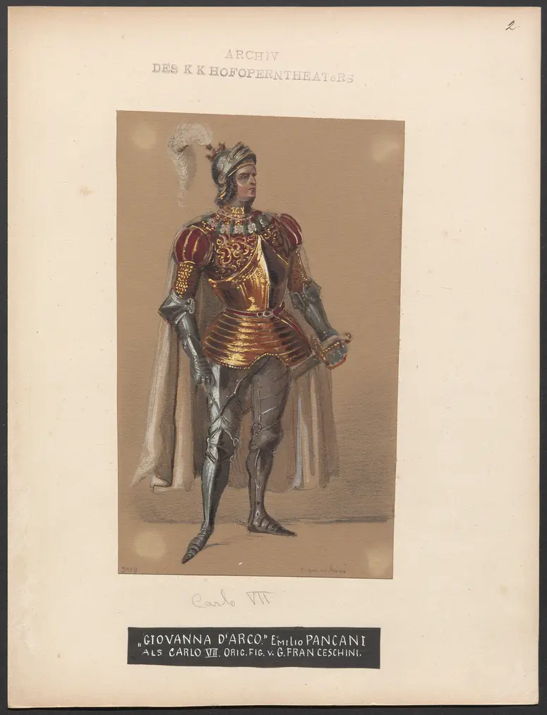 Giovanna d'Arco, Titel der Serie: Figurinen des k.k. Hofoperntheaters
