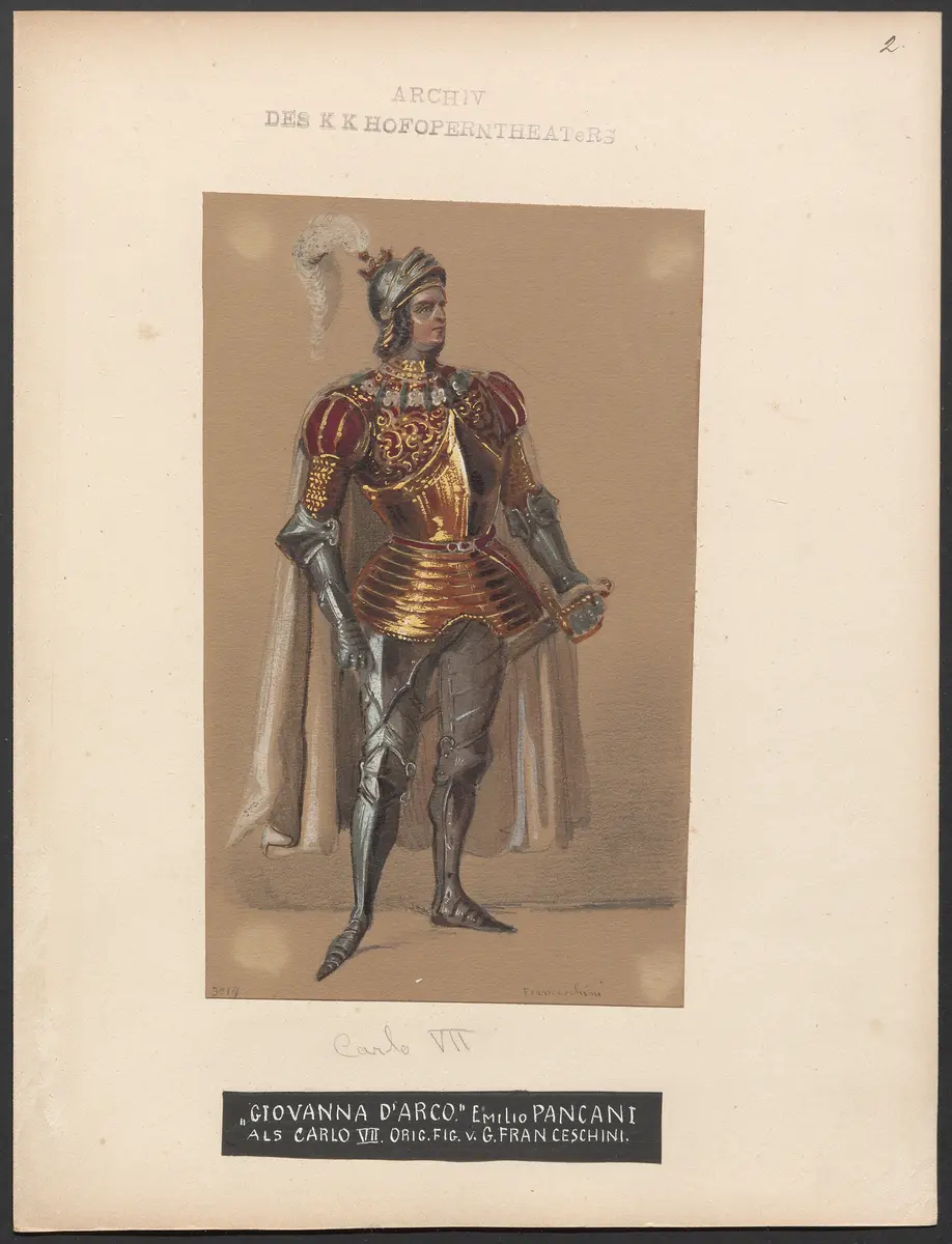 Giovanna d'Arco, Titel der Serie: Figurinen des k.k. Hofoperntheaters