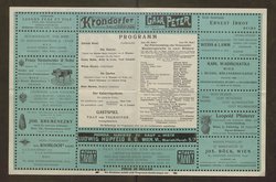Kabarett Fledermaus, Titel in Vorlageform: Fledermaus Theater und Kabarett, Verweis auf Stücktitel: Die Naiven, Verweis auf Stücktitel: Im Garten, Verweis auf Stücktitel: Der Kabarettgedanke, Der Petroleumkönig