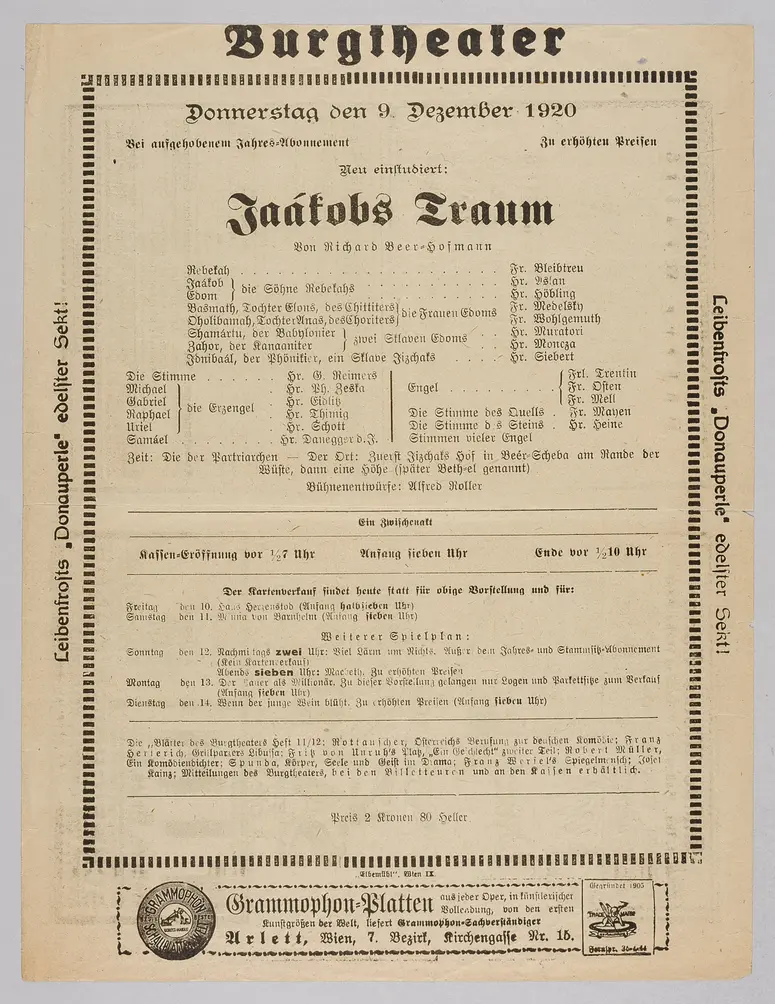 Jaakobs Traum, Titel in Vorlageform: Jaákobs Traum