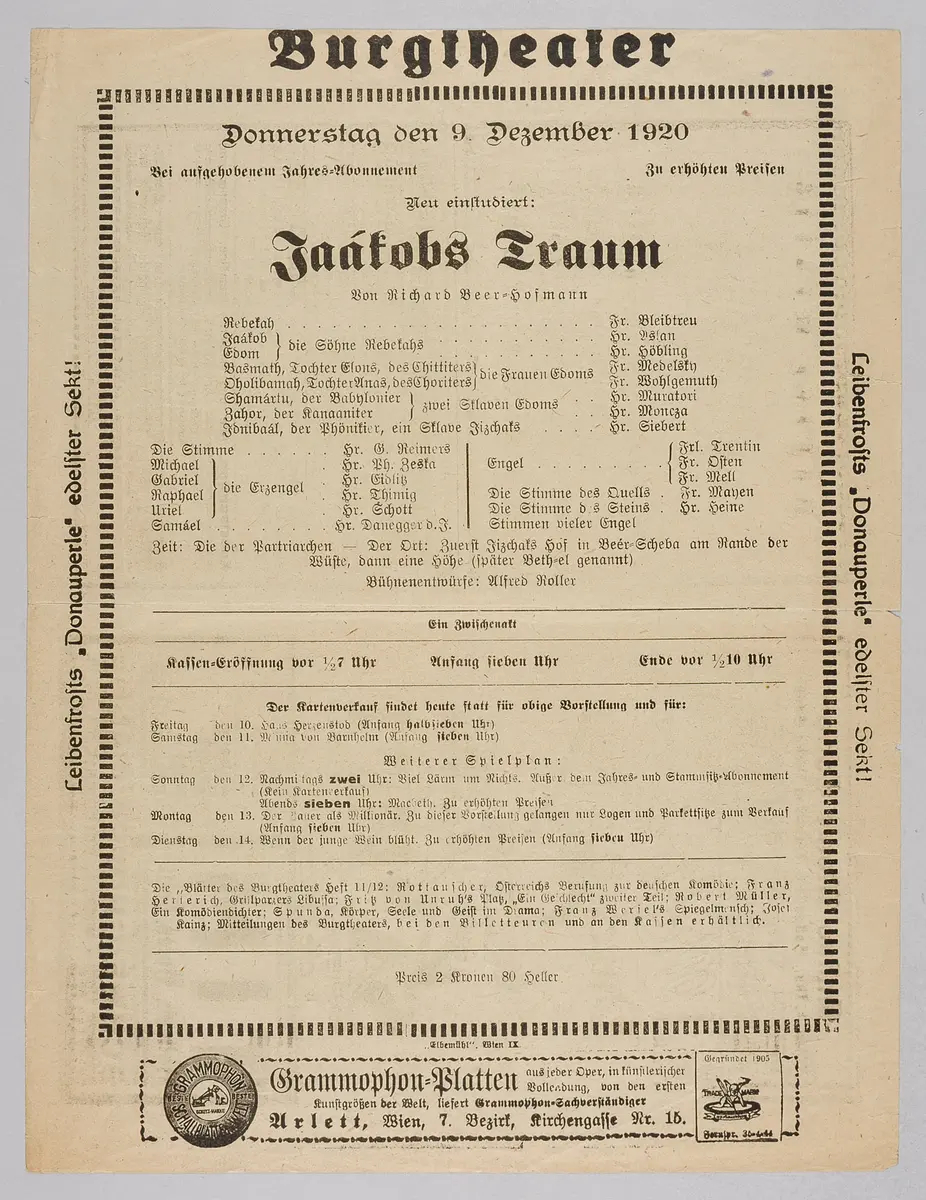 Jaakobs Traum, Titel in Vorlageform: Jaákobs Traum