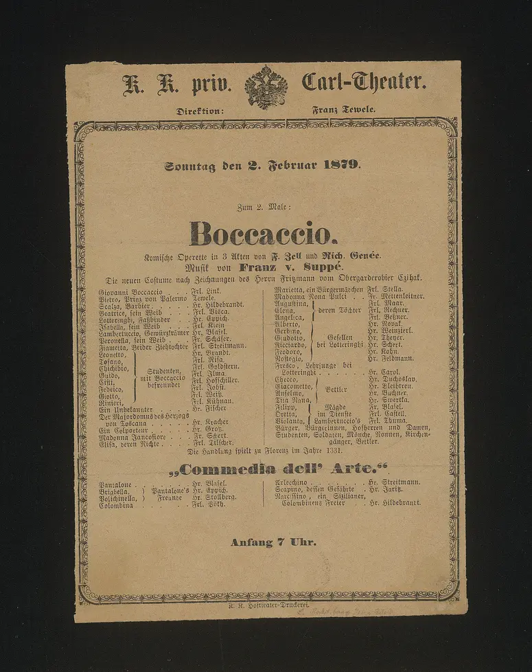 Boccaccio, Commedia dell'Arte