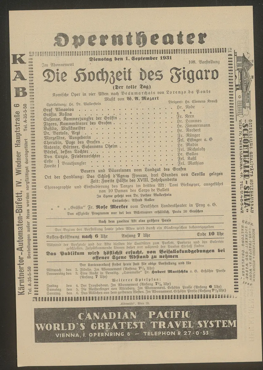 Die Hochzeit des Figaro (Der tolle Tag)