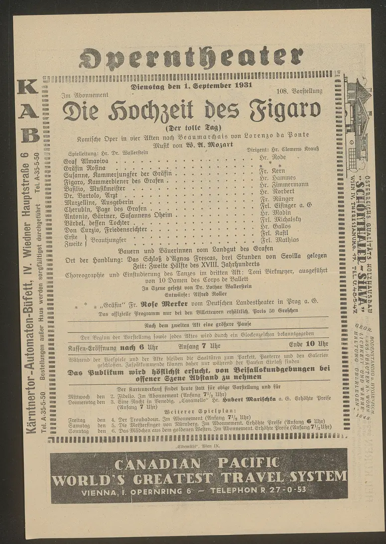 Die Hochzeit des Figaro (Der tolle Tag)