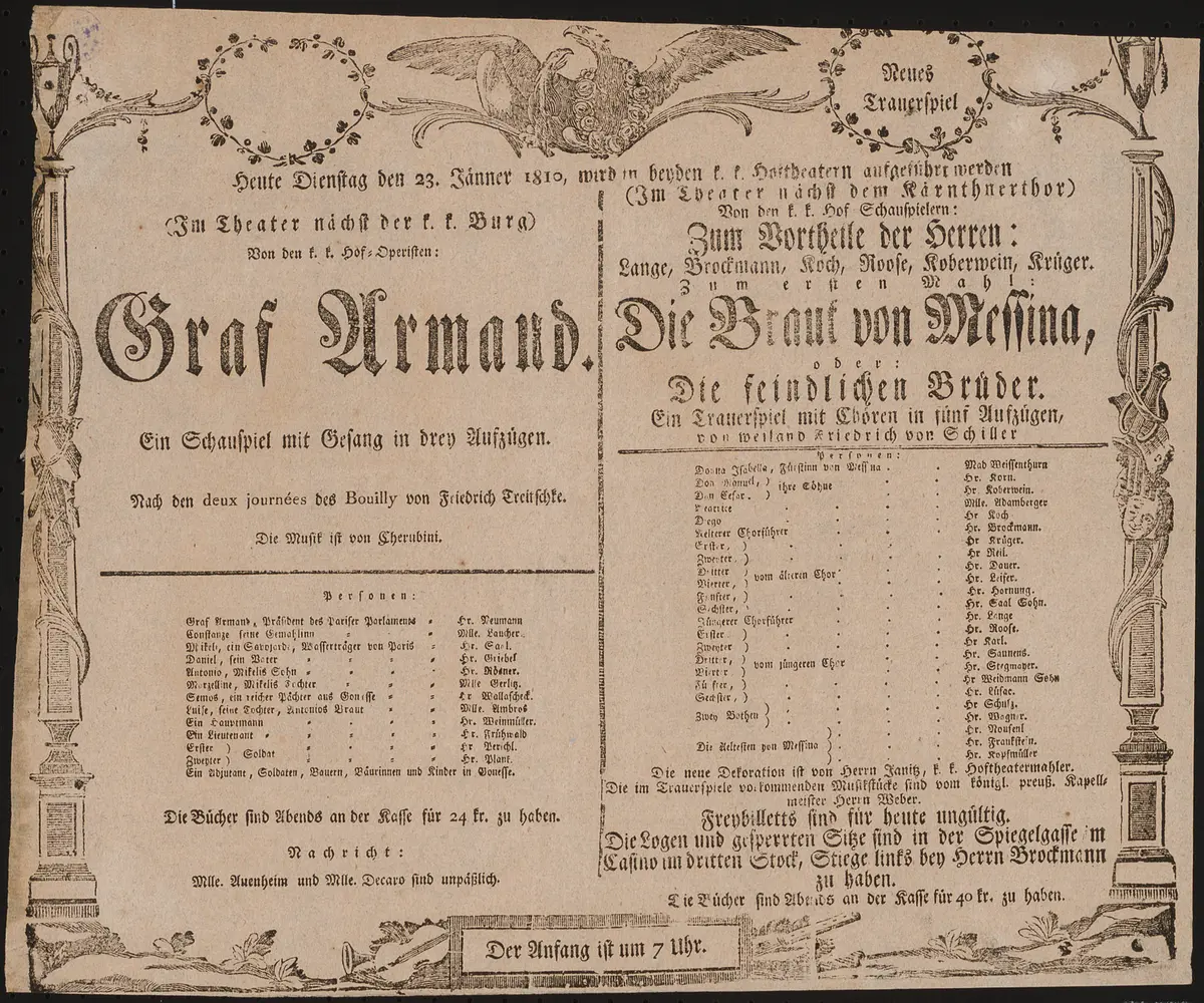 Die Braut von Messina, Graf Armand