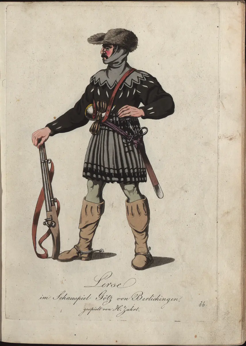 Götz von Berlichingen, Titel der Serie: Auswahl schöner Costumes für Theater- und Ball-Anzüge