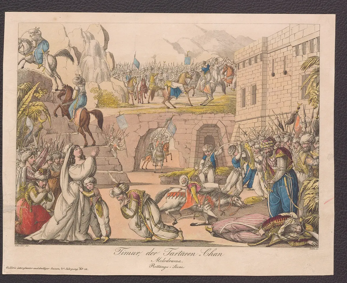 Timur, der Tartaren-Chan, Titel der Serie: Gallerie interessanter und drolliger Scenen, Name der Zeitschrift: Wiener Theaterzeitung