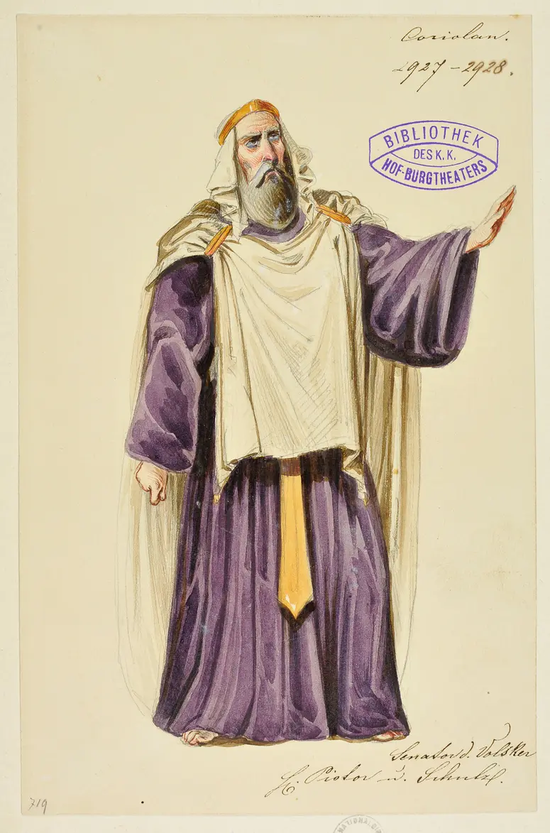 Coriolanus, Titel der Serie: Figurinen des k.k. Hof-Burgtheaters