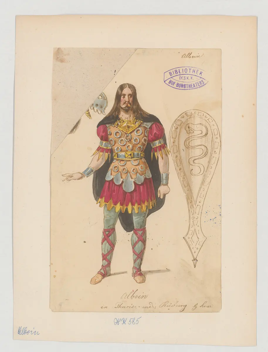 Alboin, Titel der Serie: Figurinen des k.k. Hof-Burgtheaters