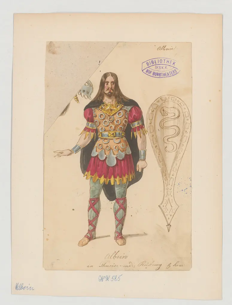 Alboin, Titel der Serie: Figurinen des k.k. Hof-Burgtheaters