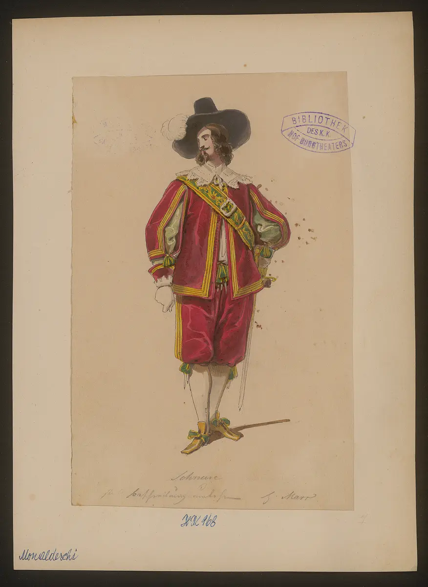 Monaldeschi, Titel der Serie: Figurinen des k.k. Hof-Burgtheaters