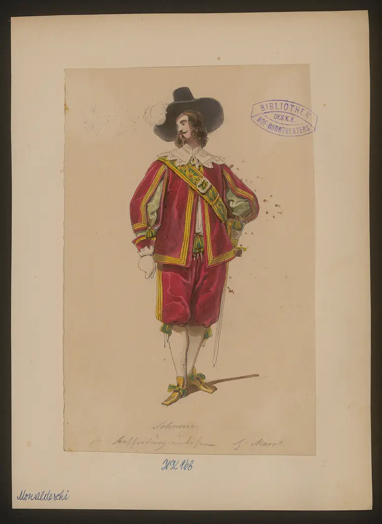 Monaldeschi, Titel der Serie: Figurinen des k.k. Hof-Burgtheaters