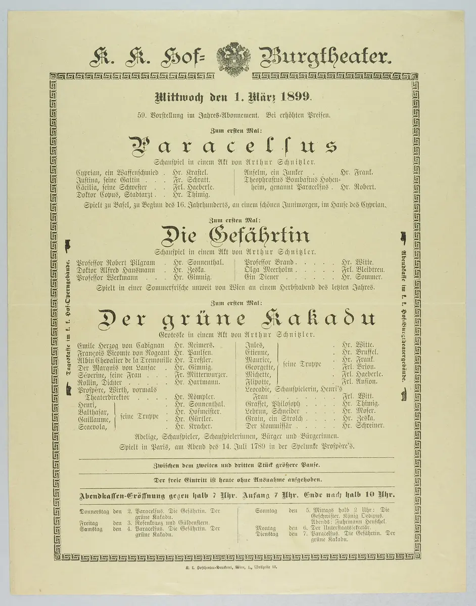 Paracelsus, Die Gefährtin, Der grüne Kakadu