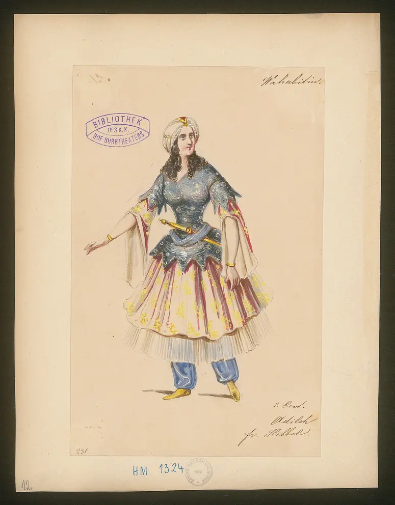 Die Wahabitin, Titel der Serie: Figurinen des k.k. Hof-Burgtheaters