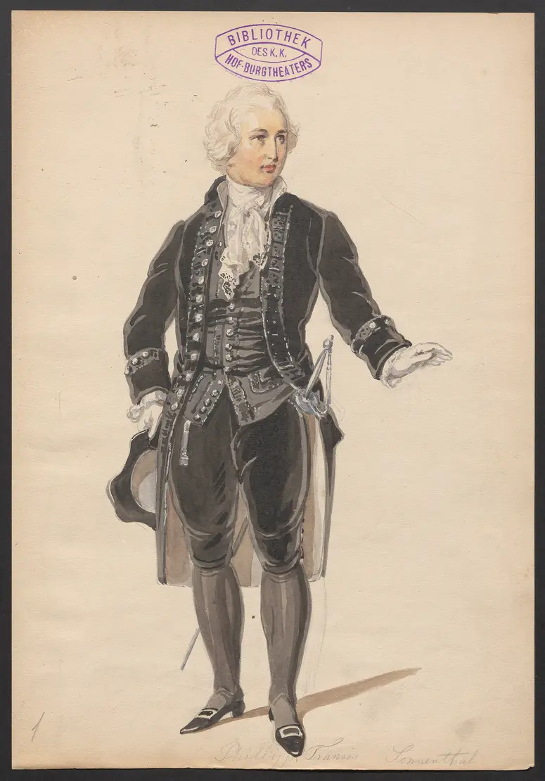Der Statthalter von Bengalen, Titel der Serie: Figurinen des k.k. Hof-Burgtheaters