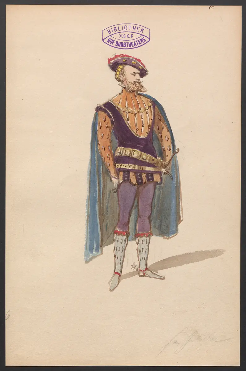 Gustav Wasa, oder Maske für Maske, Titel der Serie: Figurinen des k.k. Hof-Burgtheaters