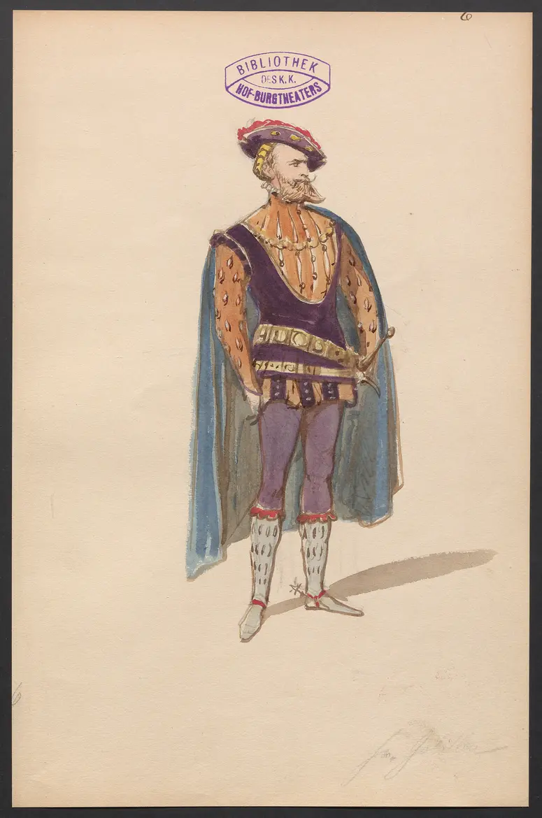 Gustav Wasa, oder Maske für Maske, Titel der Serie: Figurinen des k.k. Hof-Burgtheaters