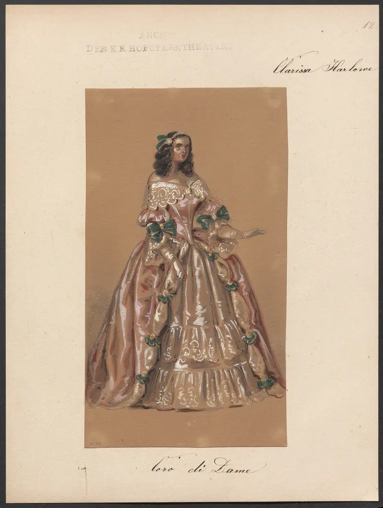 Clarissa Harlowe, Titel der Serie: Figurinen des k.k. Hofoperntheaters