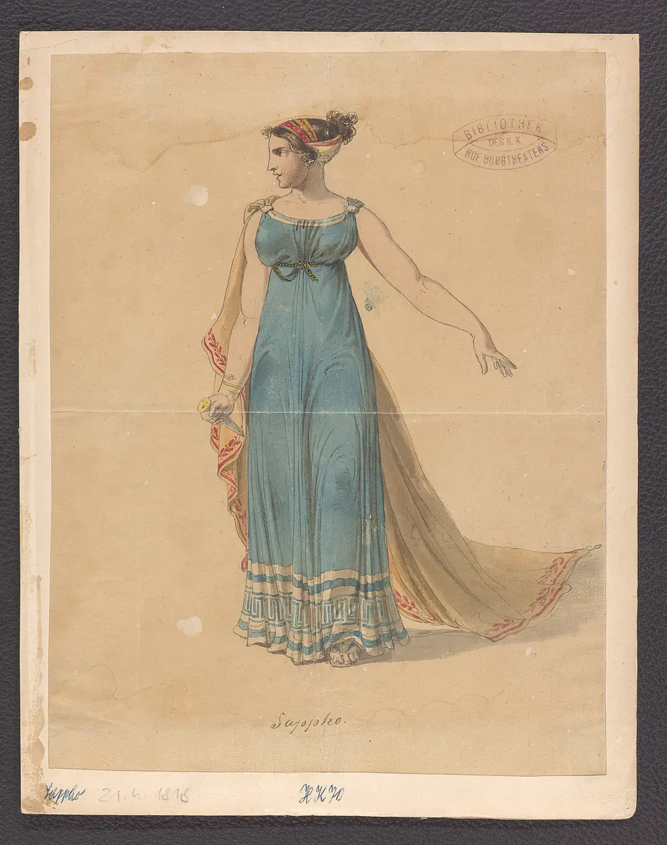 Sappho, Titel der Serie: Figurinen des k.k. Hof-Burgtheaters