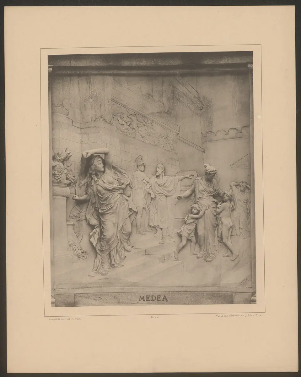 Wien (allgemein), Grillparzer-Denkmal, Verweis auf Stücktitel: Medea