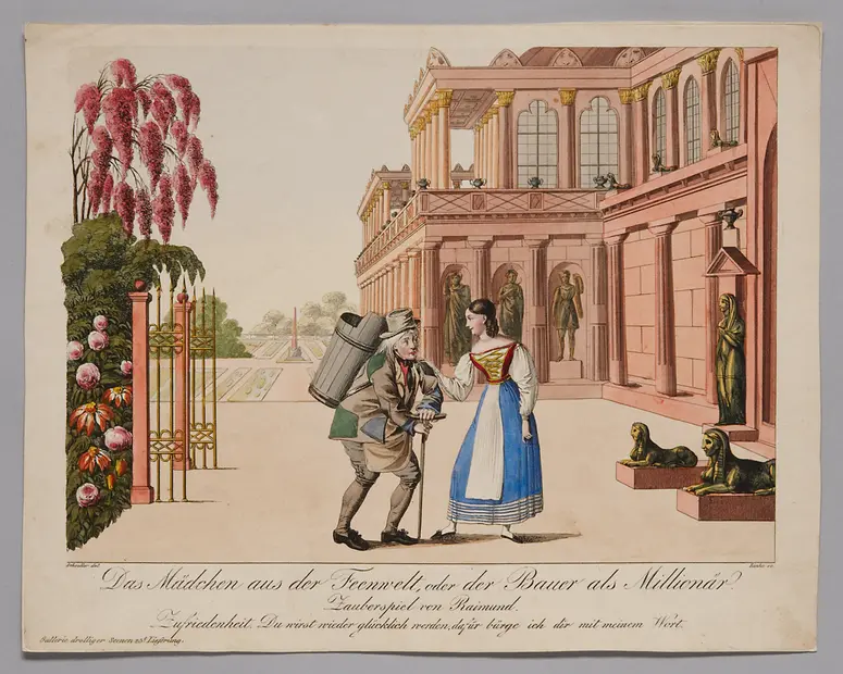 Das Mädchen aus der Feenwelt, oder der Bauer als Millionär, Titel der Serie: Gallerie drolliger Scenen, Name der Zeitschrift: Wiener Theaterzeitung