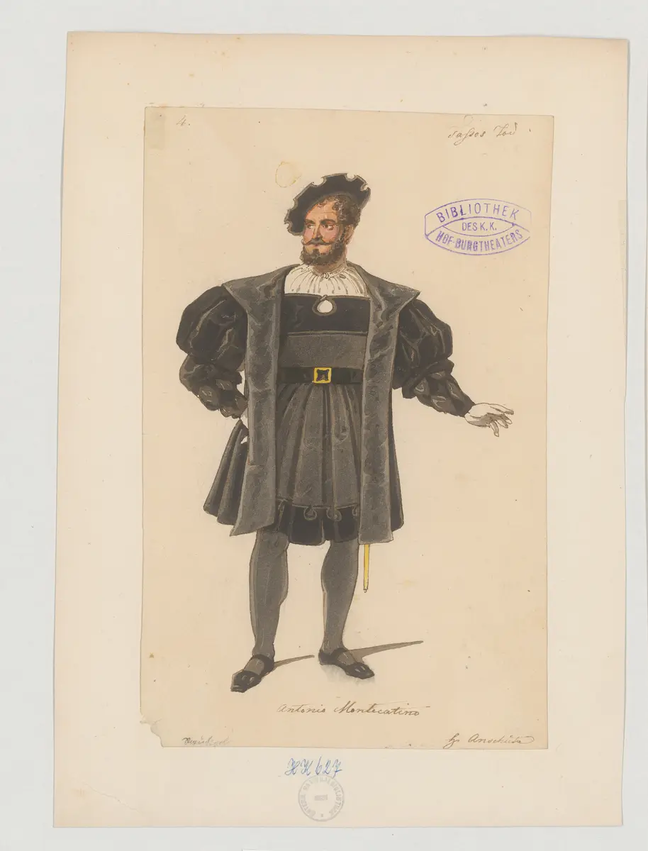 Tassos Tod, Titel der Serie: Figurinen des k.k. Hof-Burgtheaters