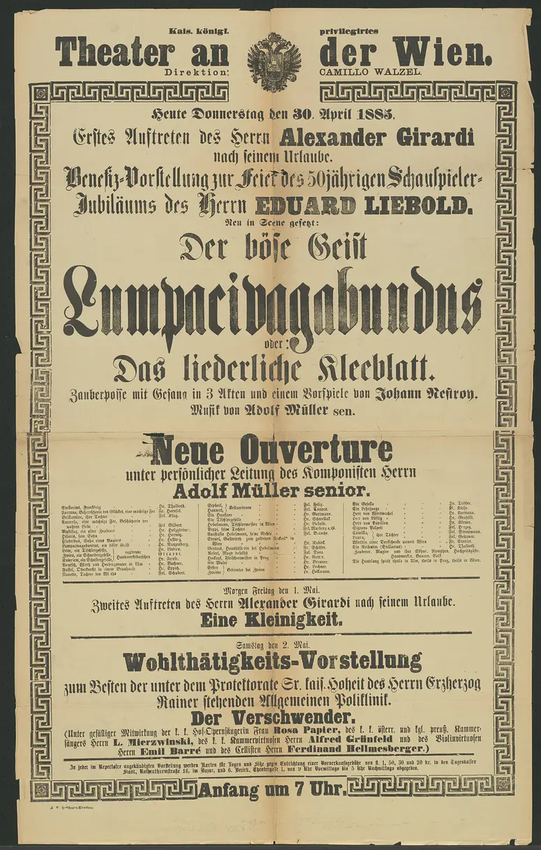 Der böse Geist Lumpacivagabundus oder Das liederliche Kleeblatt