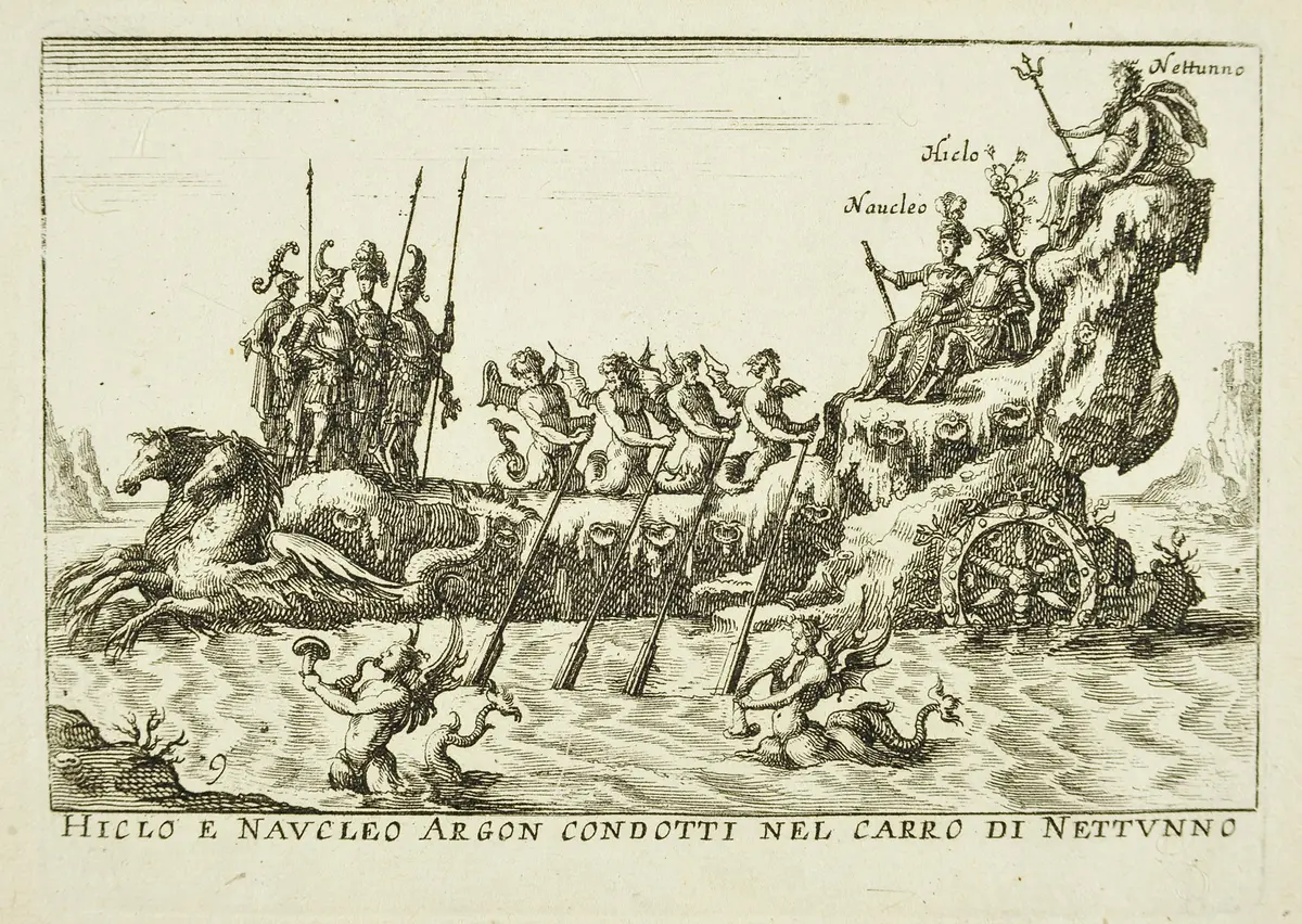 Le Magnifique carousel fait sur le fleuve de l'Arne a Florence pour le marriage de Grande Duc, Inventartitel: Carousel auf dem Arnofluß, Verweis auf Stücktitel: L'Argonautica