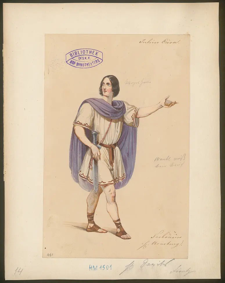 Julius Cäsar, Originaltitel: The Tragedy of Julius Caesar, Titel der Serie: Figurinen des k.k. Hof-Burgtheaters