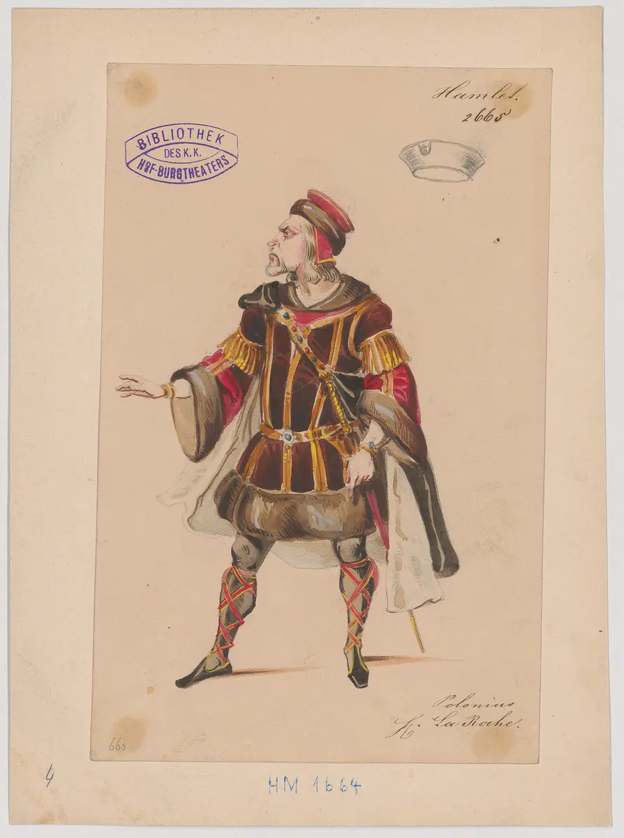 Hamlet, Prinz von Dänemark, Originaltitel: Hamlet, Prince of Denmark, Titel der Serie: Figurinen des k.k. Hof-Burgtheaters