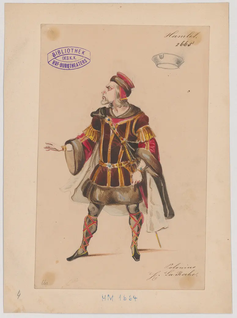 Hamlet, Prinz von Dänemark, Originaltitel: Hamlet, Prince of Denmark, Titel der Serie: Figurinen des k.k. Hof-Burgtheaters