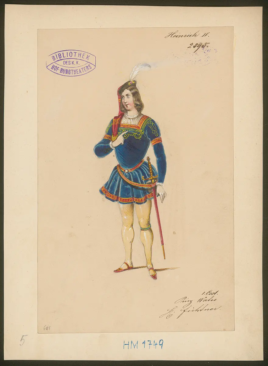 König Heinrich der Vierte, Suchtitel: Heinrich IV., Originaltitel: King Henry IV, Titel der Serie: Figurinen des k.k. Hof-Burgtheaters