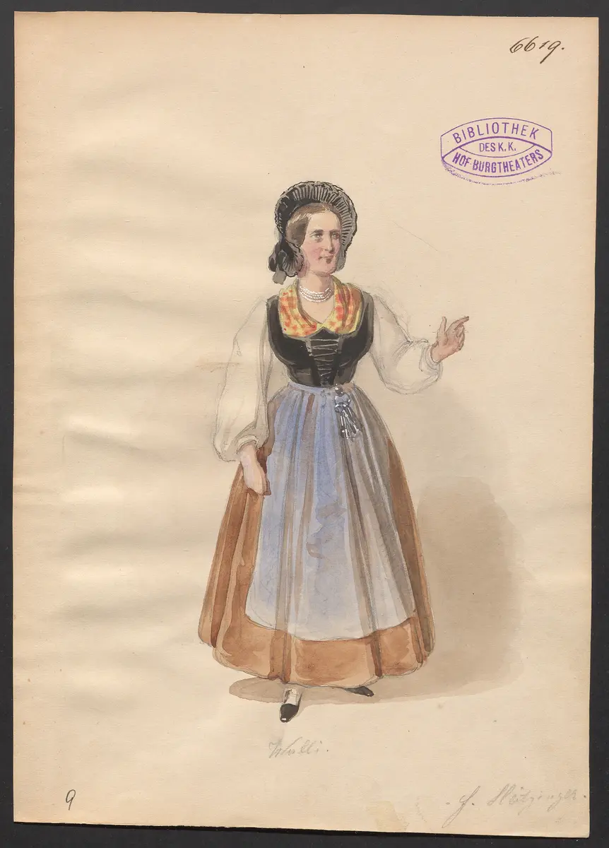 Der Goldbauer, Titel der Serie: Figurinen des k.k. Hof-Burgtheaters