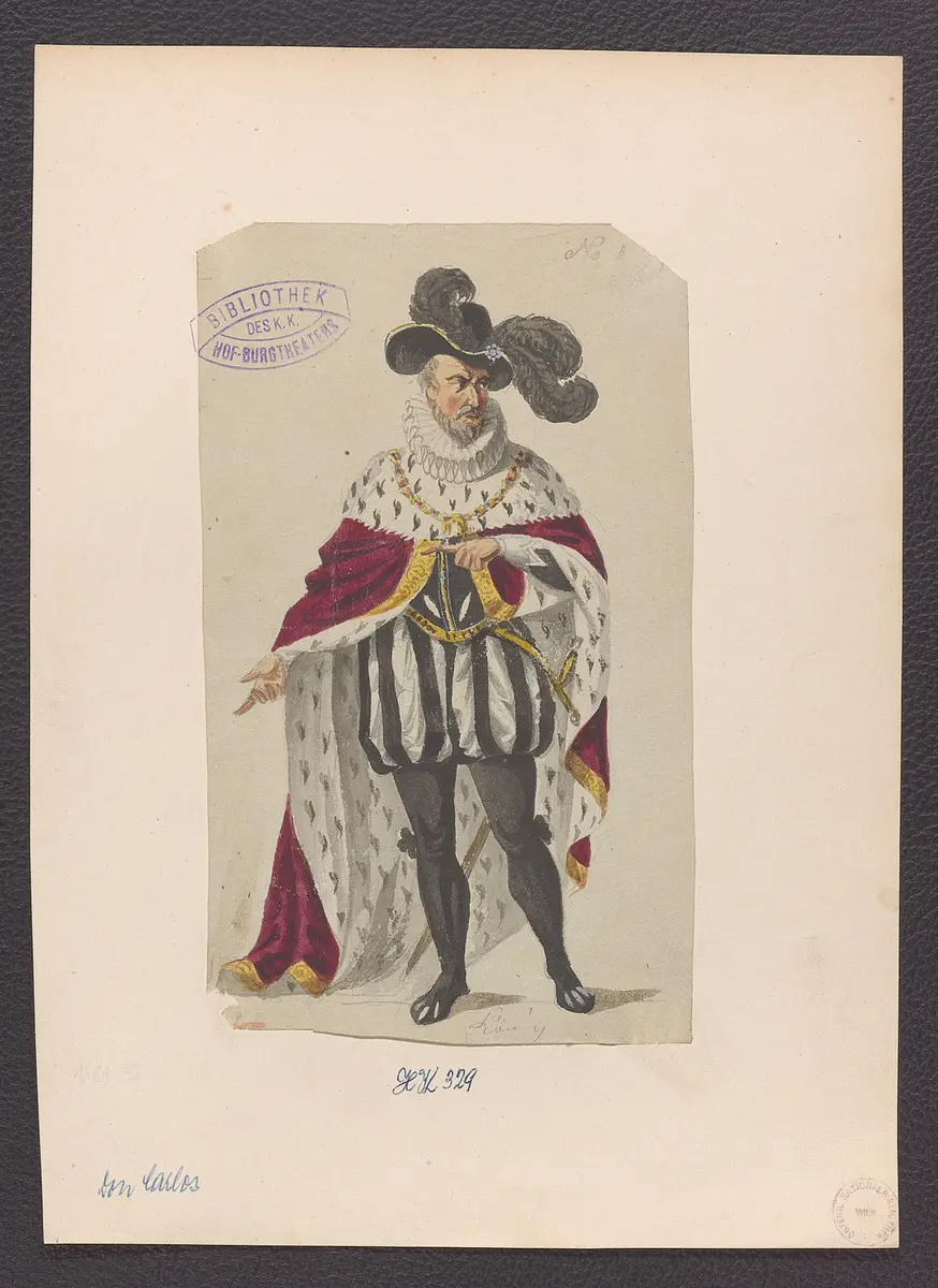 Don Carlos, Infant von Spanien, Originaltitel: Don Karlos, Infant von Spanien, Titel der Serie: Figurinen des k.k. Hof-Burgtheaters