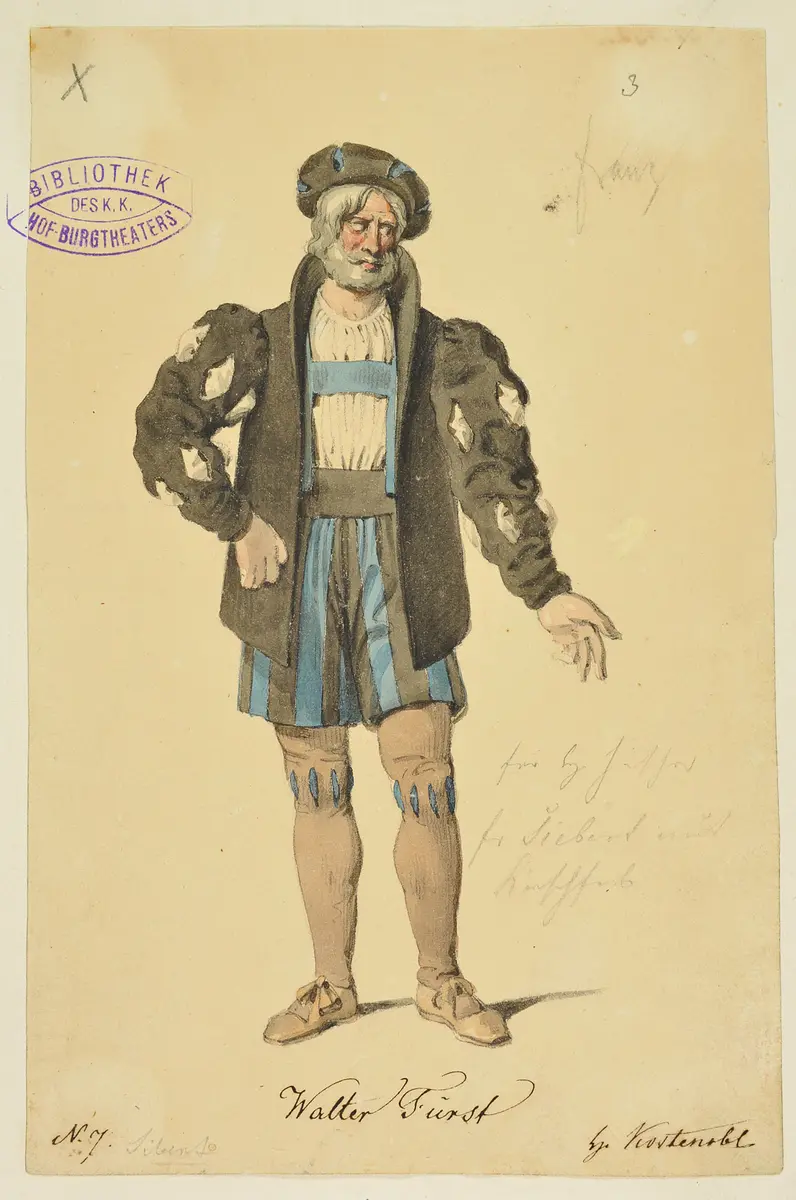 Wilhelm Tell, Titel der Serie: Figurinen des k.k. Hof-Burgtheaters