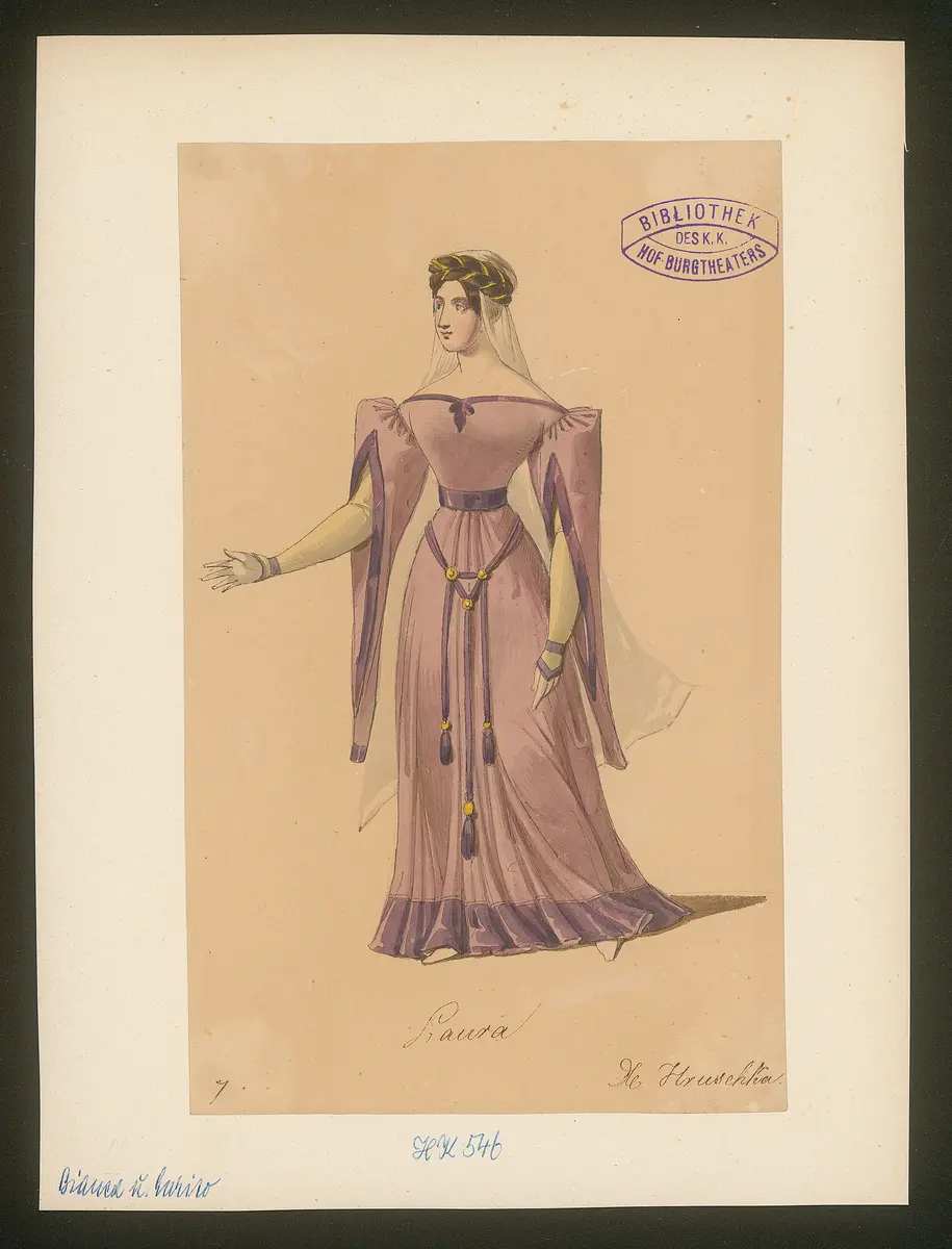 Bianca und Enrico, Titel der Serie: Figurinen des k.k. Hof-Burgtheaters