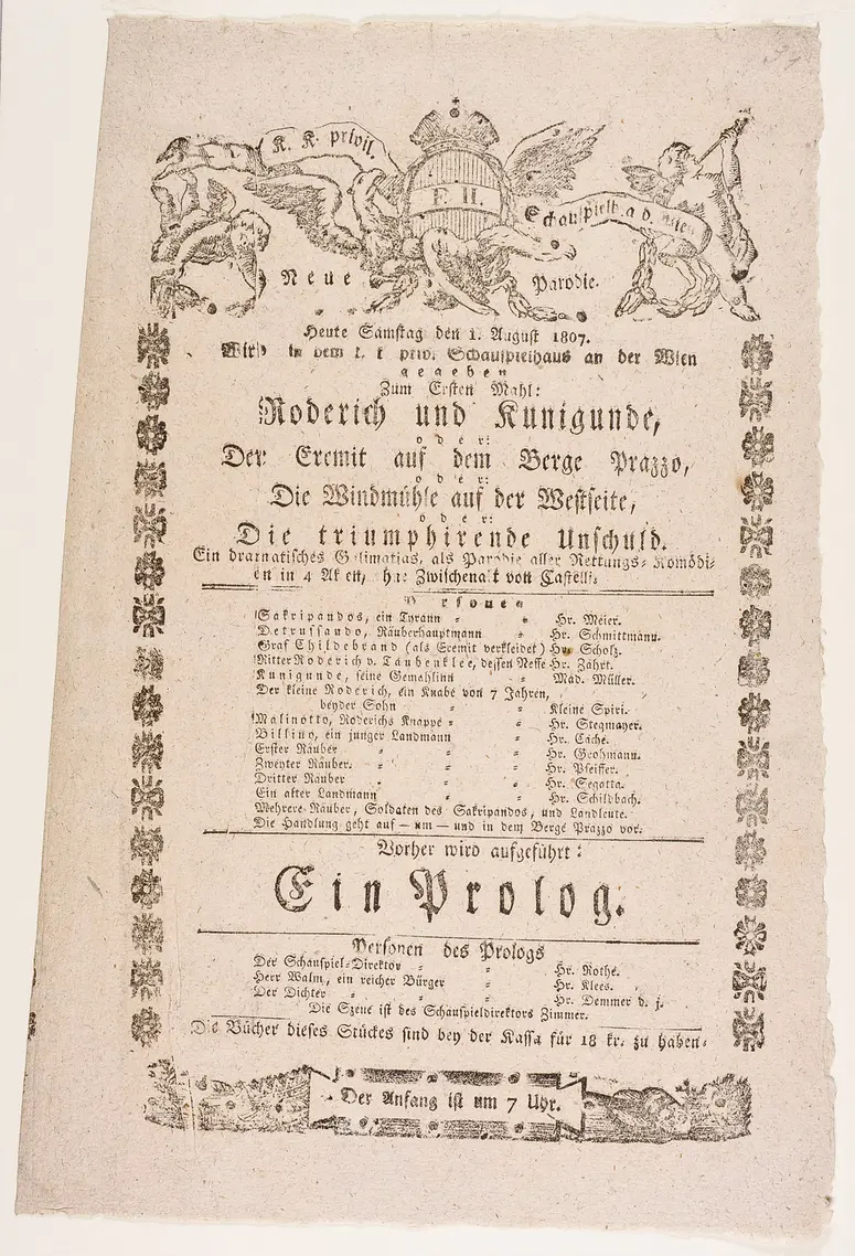 Roderich und Kunigunde oder Der Eremit auf dem Berge Prazzo oder Die Windmühle auf der Westseite oder Die triumphirende Unschuld