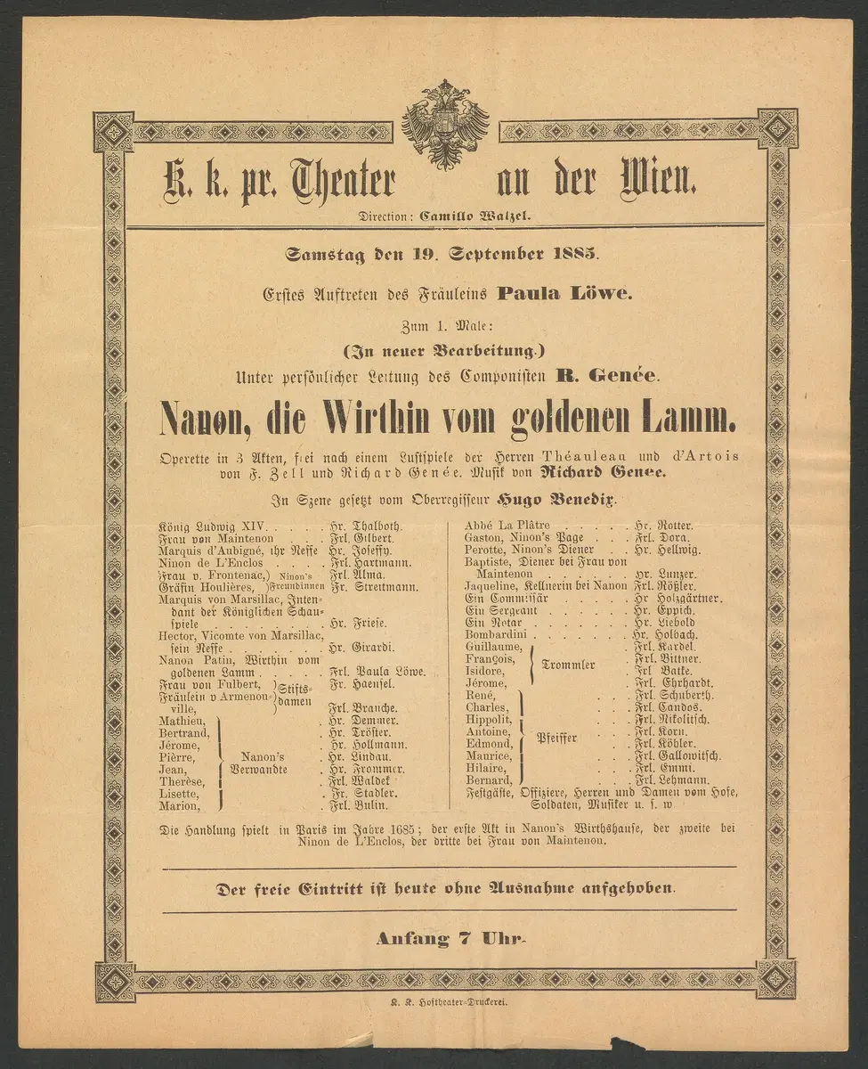 Nanon, die Wirthin vom goldenen Lamm, Alternativtitel: Nanon, die Wirtin vom Goldenen Lamm