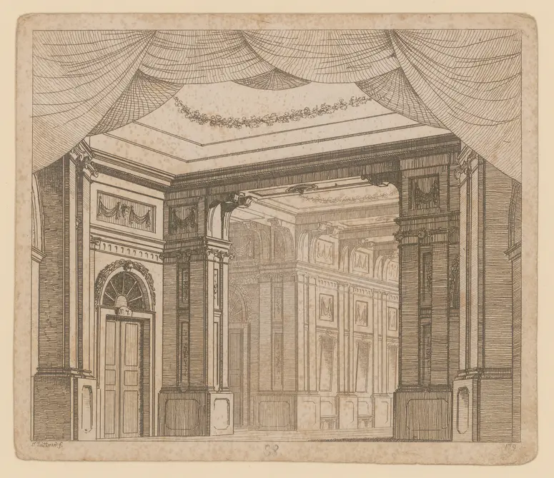 ohne Titel, Titel der Serie: Theaterdecorationen nach den Originalskitzen des k.k. Hoftheatermahlers Joseph Platzer radirt und verlegt von Norbert Bittner