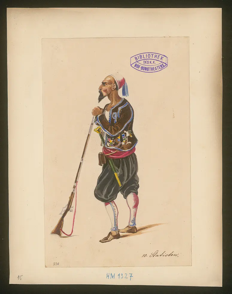 Die Wahabitin, Titel der Serie: Figurinen des k.k. Hof-Burgtheaters