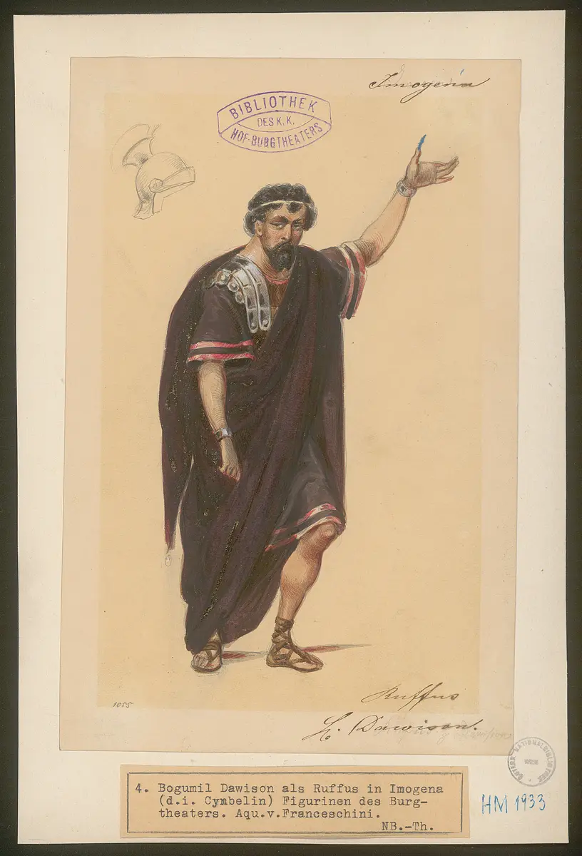 Cymbeline, Alternativtitel: Die Kinder Cymbelins, Alternativtitel: Imogena, Titel der Serie: Figurinen des k.k. Hof-Burgtheaters