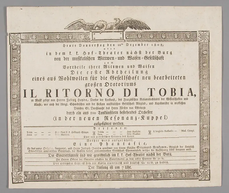 Il ritorno di Tobia, Eine Phantasie für das ganze Orchester