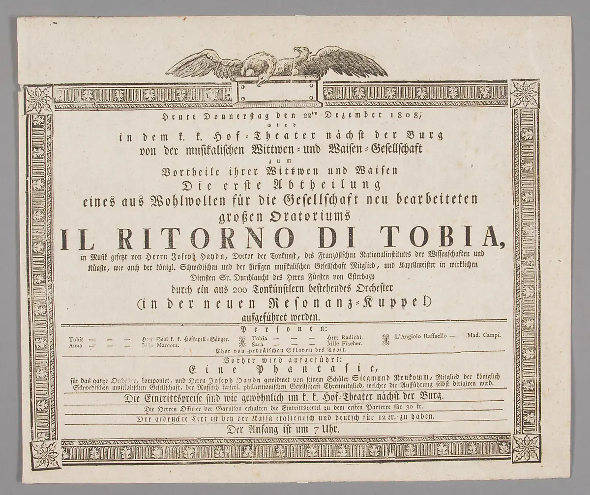Il ritorno di Tobia, Eine Phantasie für das ganze Orchester