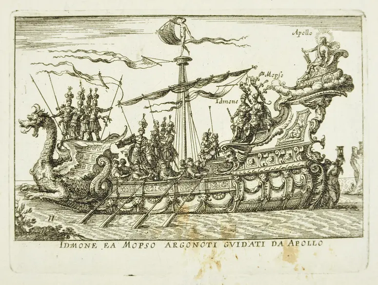 Le Magnifique carousel fait sur le fleuve de l'Arne a Florence pour le marriage de Grande Duc, Inventartitel: Carousel auf dem Arnofluß, Verweis auf Stücktitel: L'Argonautica